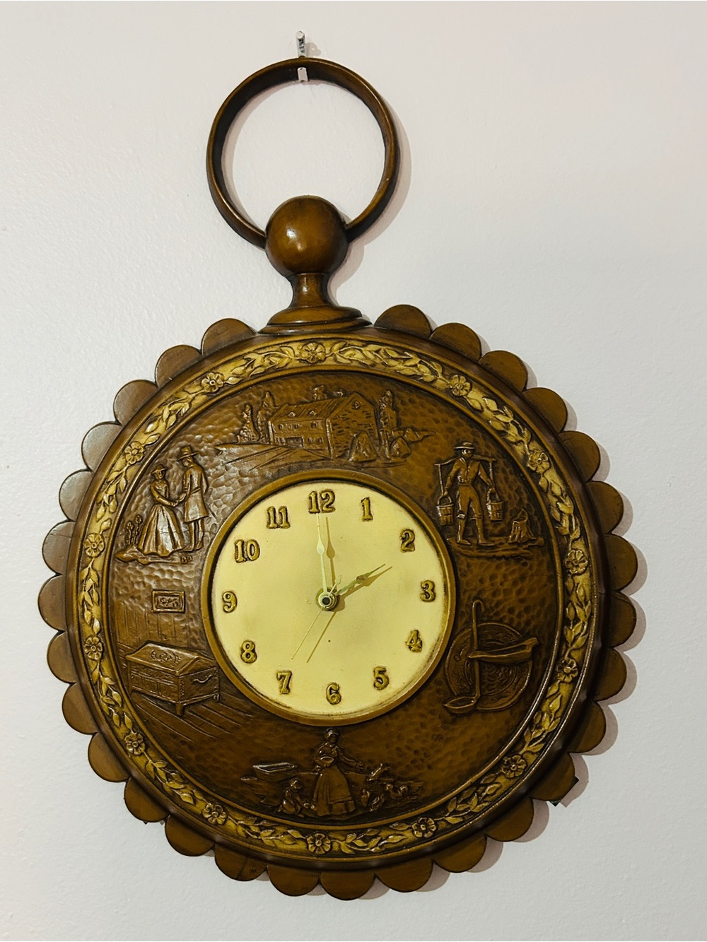 Vintage Sexton Metal Wall Clock Made In USA, Not Working